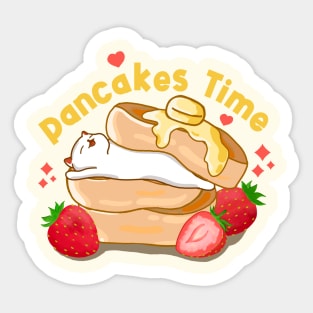 Kawaii Pancakes and Cat Sticker